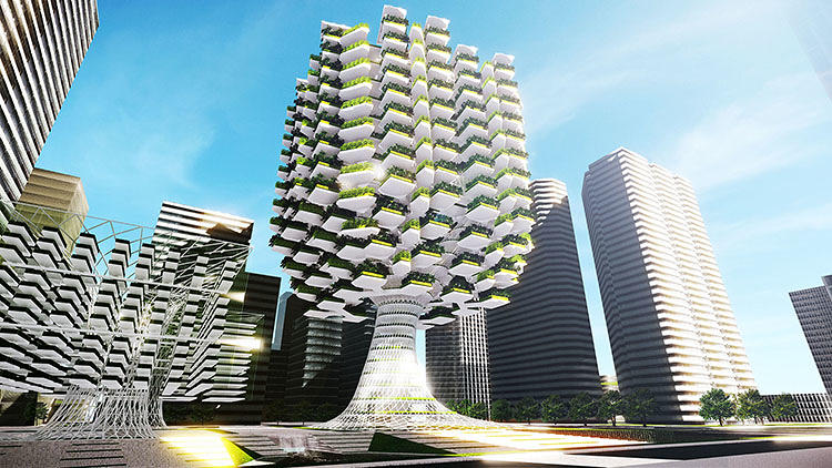 This Is The Future: Tree-Shaped Vertical Farms That Grow 24 Acres Of Crops...